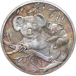 Australia, $2 2018, Ag 999, 2 oz, Next Generation - Koala with puppy