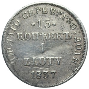 Mikuláš I., 15 kopějek = 1 zlotý 1837, Petrohrad