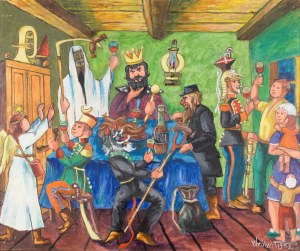 Paweł WRÓBEL (1913-1984), Kolędnicy, 1982