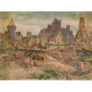 Józef PIENIĄŻEK (1888-1953), Pejzaż z widokiem Krakowa