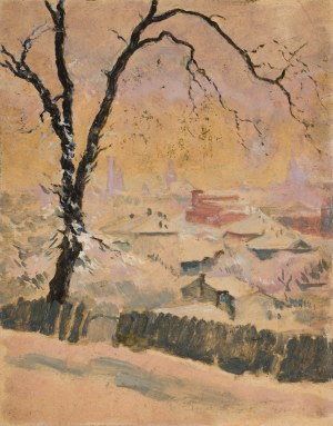 Józef PIENIĄŻEK (1888-1953), Pejzaż miejski zimą