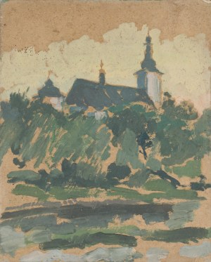 Józef PIENIĄŻEK (1888-1953), Widok na wieże kościelne