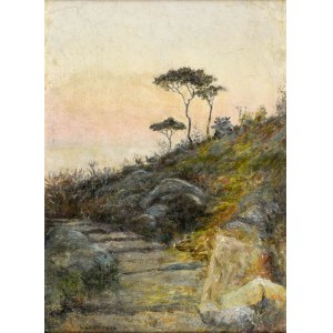painter unknown, Landscape with pine trees
