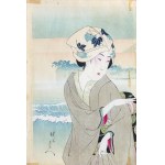 Toyohara Chikanobu (1838-1912), Beauty on the Beach, from the series: Beautiful Women and Famous Views, Japan, 1898.