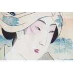 Toyohara Chikanobu (1838-1912), Beauty on the Beach, from the series: Beautiful Women and Famous Views, Japan, 1898.