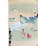 Toyohara Chikanobu (1838-1912), Beauty on the Beach, from the series: Beautiful Women and Famous Views, Japan, 1898.
