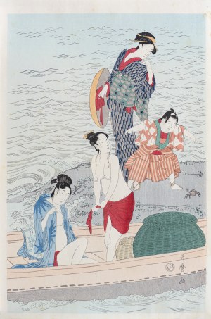 Kitagawa Utamaro (1753-1806), Poławiaczki małży, wyd. Japonia, po 1960 r.