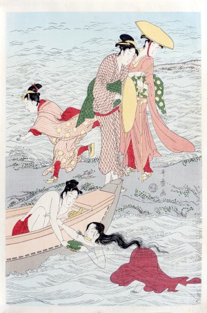 Kitagawa Utamaro (1753-1806), Poławiaczki małży, wyd. Japonia, po 1960 r.