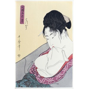 Kitagawa Utamaro (1753-1806), Pistolet, z serii: Pięć odcieni tuszu z Północnej Dzielnicy, wyd. Ishu-Kankokai, Tokio/Japonia, ok. 1980 r.