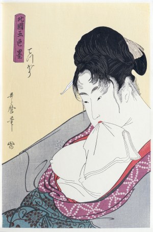 Kitagawa Utamaro (1753-1806), Pistolet, z serii: Pięć odcieni tuszu z Północnej Dzielnicy, wyd. Ishu-Kankokai, Tokio/Japonia, ok. 1980 r.