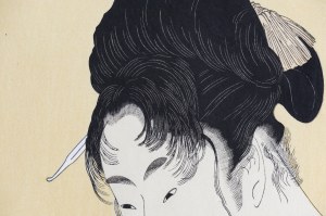Kitagawa Utamaro (1753-1806), Pistolet, z serii: Pięć odcieni tuszu z Północnej Dzielnicy, wyd. Ishu-Kankokai, Tokio/Japonia, ok. 1980 r.