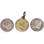 Henri V (1820-1883). Set of 3 medallions, Henri duc de Bordeaux and his mother Caroline duchesse de Berry ND (1830).