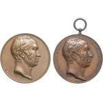 Henri V (1820-1883). Lot of 2 medals, Pierre-Antoine Berryer lawyer and deputy of Haute-Loire, by Barre 1833.