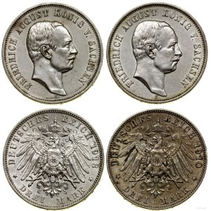 Deutschland, Satz von 2 x 3 Marken, 1910 E, 1913 E, Muldenhütten