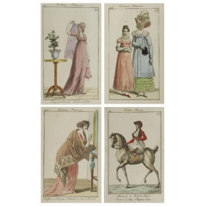 Ubiory paryżanek - zbiór 4 prac, ok. 1800