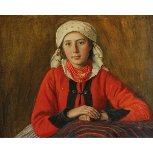 Florian PIEKARSKI (1868-1919), Czerwone korale - Wiejska dziewczyna, 1912