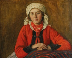 Florian PIEKARSKI (1868-1919), Czerwone korale - Wiejska dziewczyna, 1912