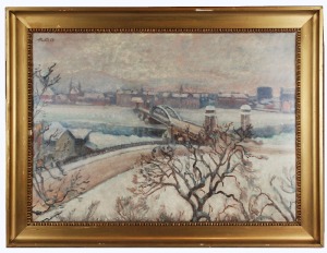 Fryderyk PAUTSCH (1877-1950), Kraków zimą - widok na most, 1925