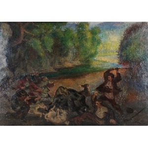Fryderyk PAUTSCH (1877-1950), Polowanie na dzika, 1907