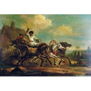 Aleksander ORŁOWSKI (1777-1832) -naśladowca, Powóz z woźnicą i rosyjskim oficerem