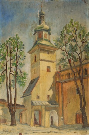 Bronisław JAMONTT (1886-1957), Dziedziniec Klasztoru sióstr Norbertanek w Krakowie,