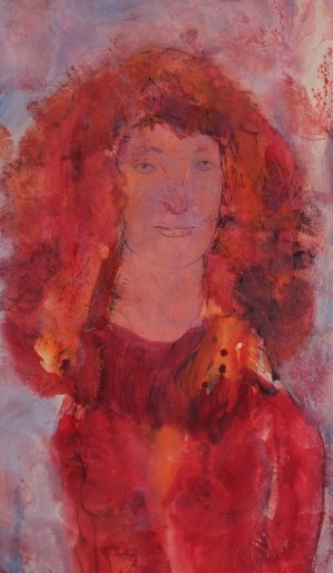 Halina [Helena] Korbik, Portret dziewczyny z rudymi włosami, 1965