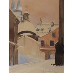 Franciszek Sunderland(I poł.XX w.), Zaułek miejski zimą, 1925