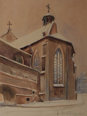 Franciszek Sunderland(I poł.XX w.), Widok miejski zimą, 1925