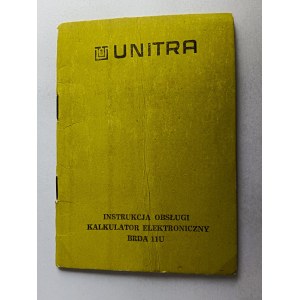 MANUALE DI ISTRUZIONI CALCOLATRICE ELETTRONICA BRDA 11U UNITRA, BYDGOSZCZ