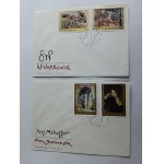 SET OF 2 ENVELOPES POLISH PAINTING MEHOFFER BOZNAŃSKA WOJTKIEWICZ WYSPIAŃSKI, STAMP STAMP STAMP