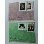 SET OF 2 ENVELOPES POLISH PAINTING MALCZEWSKI MICHALOWSKI GROTTGER GERSON, STAMP STAMP STAMP