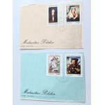 SET OF 2 ENVELOPES POLISH PAINTING WYSPIAŃSKI MATEJKO SZYNDLER KOTSIS, STAMP STAMP STAMP