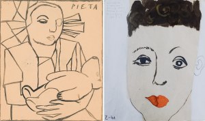 Andrzej Wróblewski (1927 Wilno - 1957 Tatry), Pieta [szkic do Dziewczyny z misiem], przed 1946