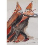 Tadeusz Kantor (1915 Wielopole Skrzyńskie - 1990 Krakau), Skizze für das Theaterstück Ich werde nie wieder hierher zurückkommen