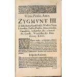 [PRELUDIUM WOJNY ZE SZWECJĄ] UCHWAŁA SEYMU TORUNSKIEGO 1626