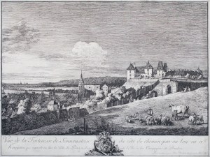 Bernardo Bellotto, Vue de la forteresse de Sonnenstein du côté du chemin…