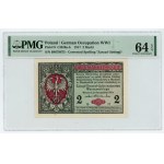 2 Polish marks 1916, series B, "General", PMG 64 EPQ