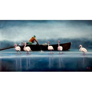 Grazyna Jeżak, Flamingos, 2024