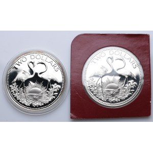 Bahamy, 2 dolary 1976 Flamingi (2szt.)