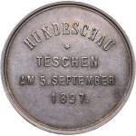 "Medal, Cieszyn 1897, East Silesian Hunting and Fishing Association, Cieszyn Dog Show 1897"