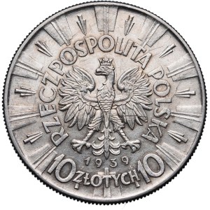 Druhá poľská republika, 10 zlotých, 1939, Józef Piłsudski