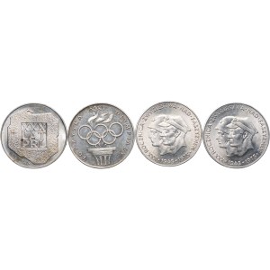 Zestaw monet PRL, 200 złotych 1974 XXX lat PRL-u, 1975 Żołnierze, 1976 Olimpiada (4szt.)