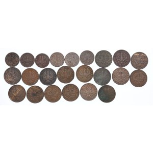 Druhá poľská republika, sada 1, 2 groše 1925–1939 (25 ks)