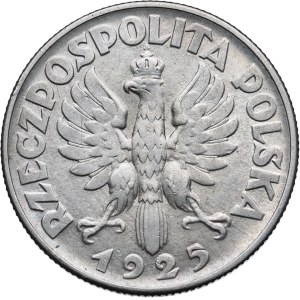 II RP, 2 złote 1925 Filadelfia, bez kropki po dacie, Kobieta i kłosy