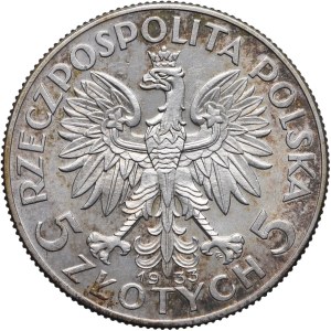 II RP, 5 złotych 1933 Głowa Kobiety