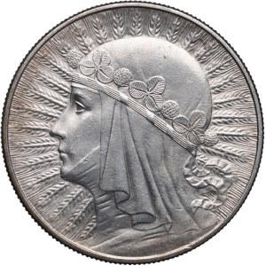 Druhá poľská republika, 10 zlotých, 1933, Varšava, hlava ženy