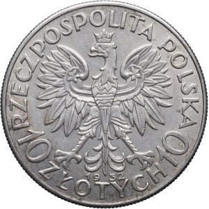 II RP, 10 złotych 1932 Londyn, Głowa Kobiety