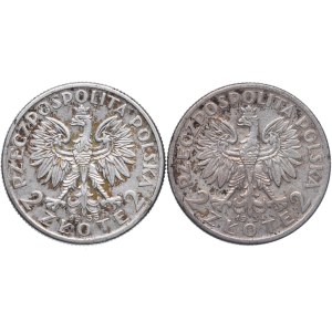 II RP, zestaw 2 złote 1933, 1934 Głowa Kobiety (2szt.)