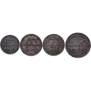 Zestaw OST, 1 kopiejki 1916 A, 2 kopiejki 1916 A,J, 3 kopiejki 1916 A (4szt.)