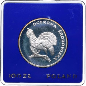 PRL, 100 złotych 1980, Ochrona Środowiska - Głuszec